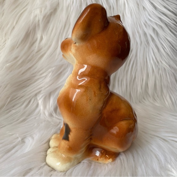 Vintage Royal Copley Ceramic Terrier Puppy Dog Sitting Brown Figurine 50’s Cute - Picture 3 of 9